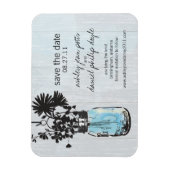 Rustic Mason Jar & Wildblumen Save the Date Magnet (Vertikal)
