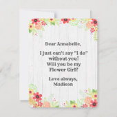 Rustic Mason Jar wird mein Blumenmädchen sein Einladung (Rückseite)