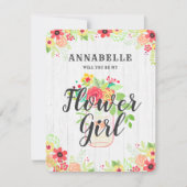 Rustic Mason Jar wird mein Blumenmädchen sein Einladung (Vorderseite)
