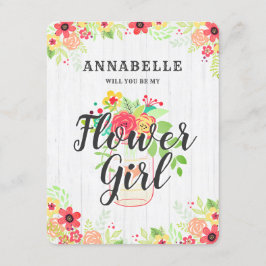 Rustic Mason Jar wird mein Blumenmädchen sein Einladung