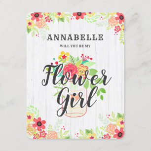 Rustic Mason Jar wird mein Blumenmädchen sein Einladung