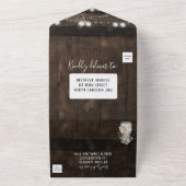 Rustic Mason Jar Wood Barrel Wedding Einladung (Außenbereich)