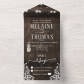 Rustic Mason Jar Wood Barrel Wedding Einladung (Innen Boden)