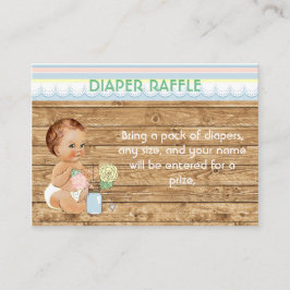 Rustic Mason Jar Wood Diaper Raffle Begleitkarte