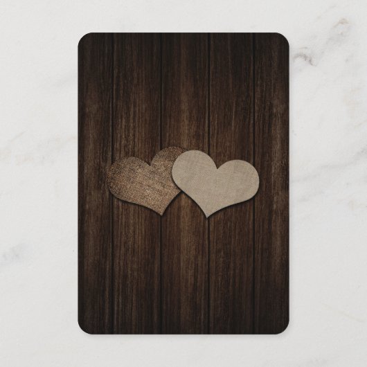 Rustic Mason Jar Wood Hearts Unterkunftskarte Begleitkarte (Rückseite)