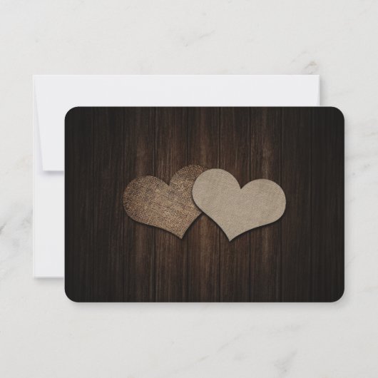 Rustic Mason Jar Wood Wedding RSVP Card (Rückseite)