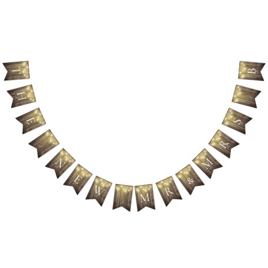 Rustic Mason Jar & Woodgrain Wedding Garden Party Wimpelkette (Alle)