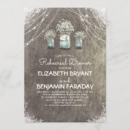 Rustic Mason Jars Gipskraut Probe Dinner Einladung