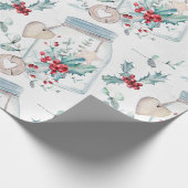 Rustic Mason Jars Holly Herz Weihnachten Geschenkpapier (Ecke)