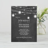 Rustic Mason Jars Lights Einladungen Chalkboard (Stehend Vorderseite)