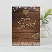 Rustic Mason Jars Lights Lace Gypsophilia WEDDING Einladung (Stehend Vorderseite)