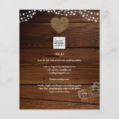 Rustic Mason Jars Lights Lace Gypsophilia WEDDING Flyer (Hinten)