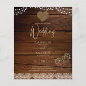 Rustic Mason Jars Lights Lace Gypsophilia WEDDING Flyer (Vorne)