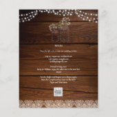 Rustic Mason Jars Lights Lace Gypsophilia WEDDING Flyer (Hinten)