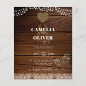 Rustic Mason Jars Lights Lace Gypsophilia WEDDING Flyer (Vorne)