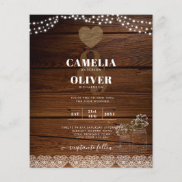 Rustic Mason Jars Lights Lace Gypsophilia WEDDING Flyer