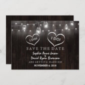 Rustic Mason Jars String Lights Barn Save the Date (Vorne/Hinten)