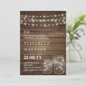 Rustic Mason Jars Wedding Einladung (Stehend Vorderseite)