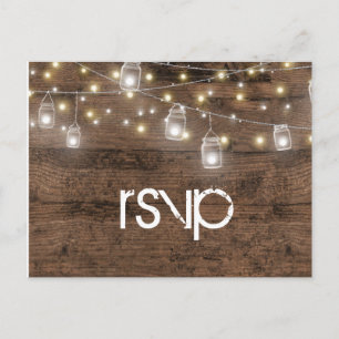 Rustic Mason Lights Empfang Dinner UAWG Entdeckung Einladungspostkarte