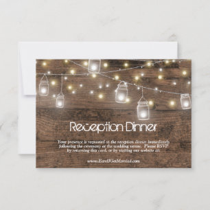 Rustic Mason Lights Empfang Dinner UAWG Entdeckung RSVP Karte