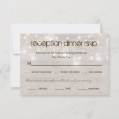 Rustic Mason Lights Empfang Dinner UAWG Entdeckung RSVP Karte (Rückseite)