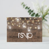 Rustic Mason Lights Empfang Dinner UAWG Entdeckung RSVP Karte (Stehend Vorderseite)