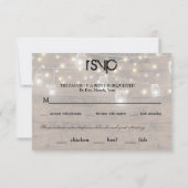 Rustic Mason Lights Empfang Dinner UAWG Entdeckung RSVP Karte (Rückseite)