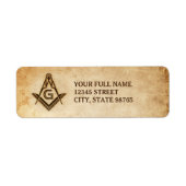 Rustic Masonic Address Labels | Altpapier (Vorne)