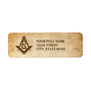 Rustic Masonic Address Labels Altpapier