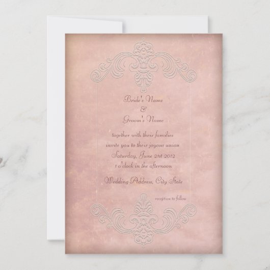 Rustic Mauve Elegant Hochzeitseinladungen Einladung (Vorderseite)