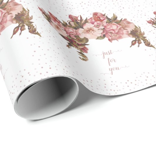 Rustic Mauve Floral Geschenkpapier (Rolleneckpunkt)