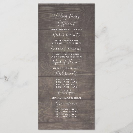 Rustic Mauve Gold Floral Mason Jar Wedding Program Programm (Rückseite)