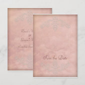 Rustic Mauve Wedding Save the Date Cards (Vorne/Hinten)