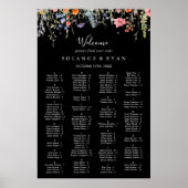Rustic Meadow Botanical Alphabetical Seating Chart Poster (Vorne)