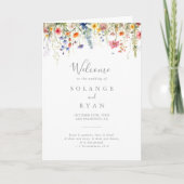 Rustic Meadow Botanical Folded Wedding Programm (Vorderseite)