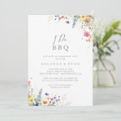 Rustic Meadow Botanical I Do BBQ Engagement Party Einladung (Stehend Vorderseite)