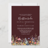 Rustic Meadow Botanical Nuestra Boda Wedding Einladung (Vorderseite)