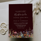 Rustic Meadow Botanical Nuestra Boda Wedding Einladung