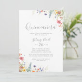 Rustic Meadow Botanical Quinceañera Einladung (Stehend Vorderseite)