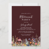 Rustic Meadow Botanical Retirement Party Einladung (Vorderseite)