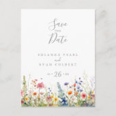 Rustic Meadow Botanical Save the Date Postkarte (Vorderseite)