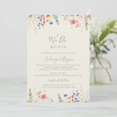 Rustic Meadow Botanical We Do Again Vow Renewal Einladung (Stehend Vorderseite)