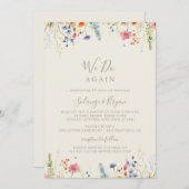 Rustic Meadow Botanical We Do Again Vow Renewal Einladung (Vorne/Hinten)