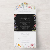 Rustic Meadow Botanical Wedding All In One Einladung (Innen Boden)