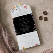 Rustic Meadow Botanical Wedding     All In One Einladung