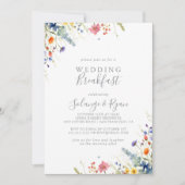 Rustic Meadow Botanical Wedding Breakfast Einladung (Vorderseite)
