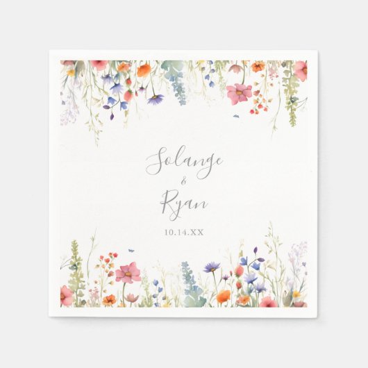 Rustic Meadow Botanical Wedding Napkin Serviette (Vorderseite)