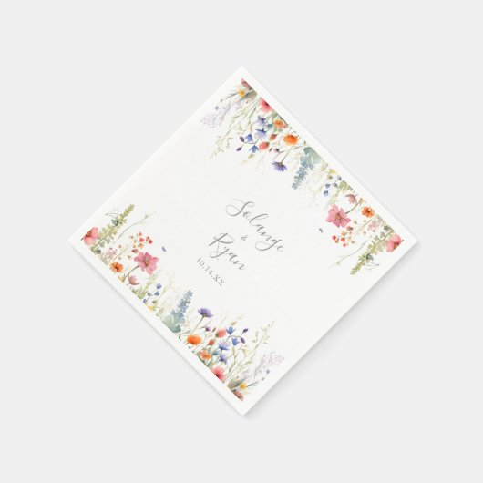 Rustic Meadow Botanical Wedding Napkin Serviette (Ecke)