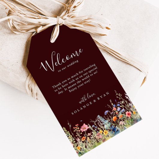 Rustic Meadow Botanical Wedding Welcome Geschenkanhänger