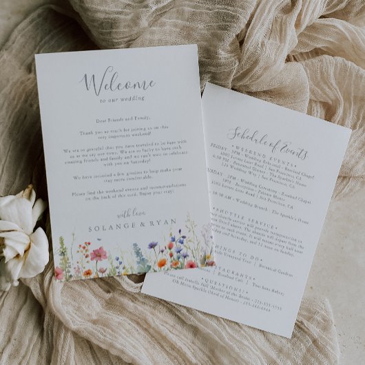 Rustic Meadow Botanical Wedding Welcome Letter